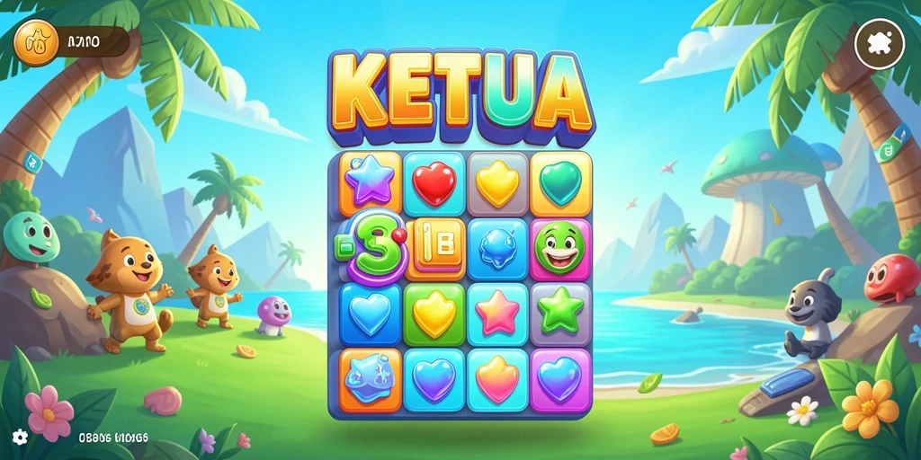 Tampilan gameplay seru permainan Match-3 KETUA.