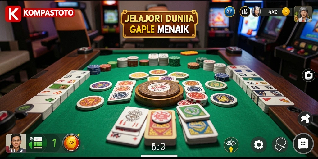Tampilan gameplay KOMPASTOTO saat bermain Gaple dengan teman.