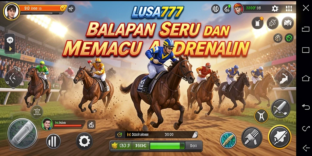Tampilan menarik dari gameplay LUSA777 saat balapan di lintasan.