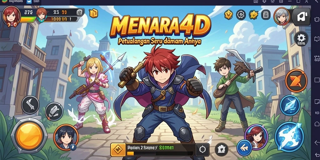 Screenshot MENARA4D menunjukkan aksi seru dalam dunia anime.