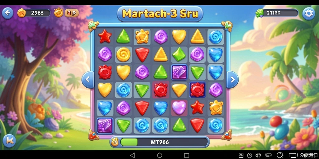 Tampilan gameplay seru dari MT966 dengan banyak kombinasi warna.