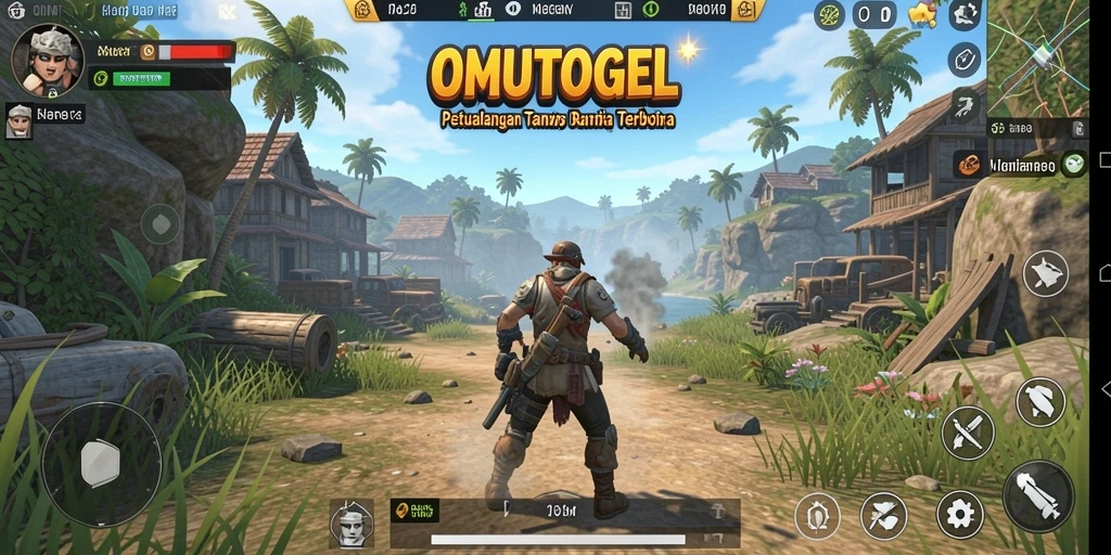 Screenshot gameplay OMUTOGEL yang menunjukkan dunia terbuka yang menakjubkan.