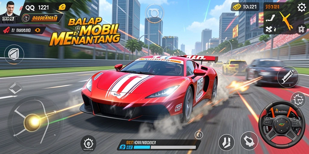 Gambaran menarik gameplay balap mobil di QQ1221.