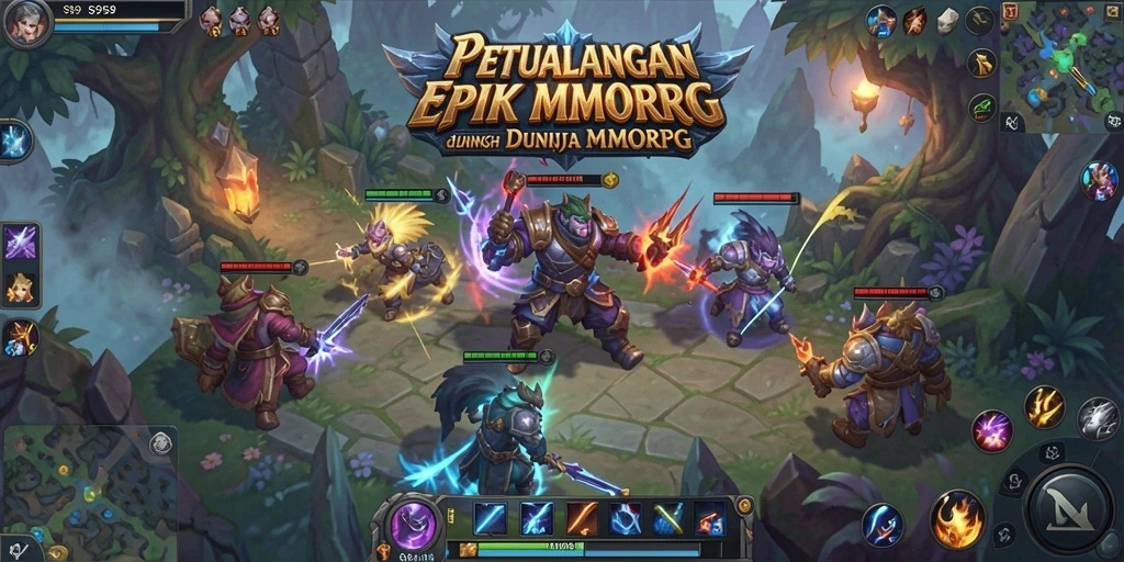 Tangkapan layar gameplay S9S9 dengan pertempuran epik di dunia MMORPG.