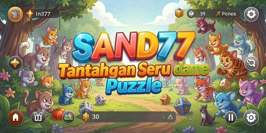 Tampilan gameplay SAND77 yang menarik dengan berbagai teka-teki.