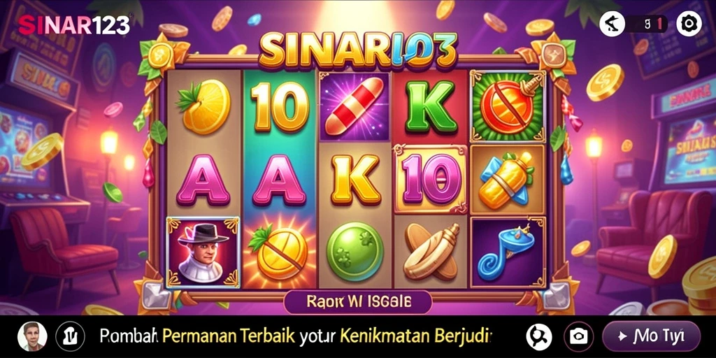 Screenshot utama gameplay Slot SINAR123 yang menggembirakan.