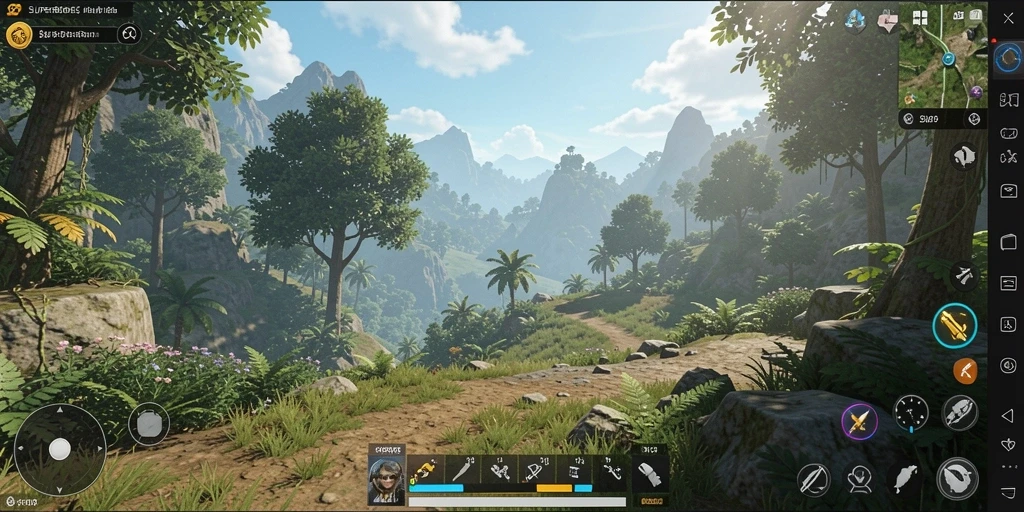 Tampilan gameplay <strong>SUPER805</strong> yang penuh petualangan di dunia terbuka.