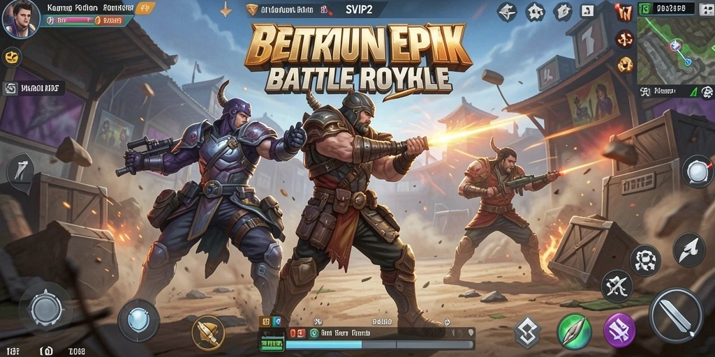Tangkapan layar dari gameplay epik SVIP2 dalam Battle Royale.